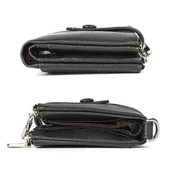 3529 Retro Crazy Horse Texture Double Zipper Anti-magnetic RFID Wallet for Man with Card Slots