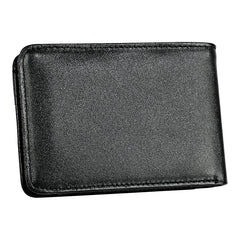 KB186 Antimagnetic RFID Mini Crazy Horse Texture Leather Billfold Card Wallet for Men and Women