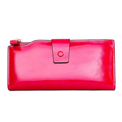 8236 Antimagnetic RFID Multi-function Oil Wax Leather Lady Wallet Large-capacity Purse