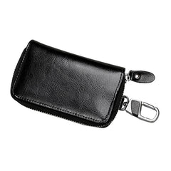 9101 Multi-function Waist Hanging Oil Wax Leather Zipper Wallet Keys Holder Bag