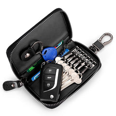 9105 Waist Hanging Large-capacity Zipper Leather Keys Holder Bag Multi-function Wallet