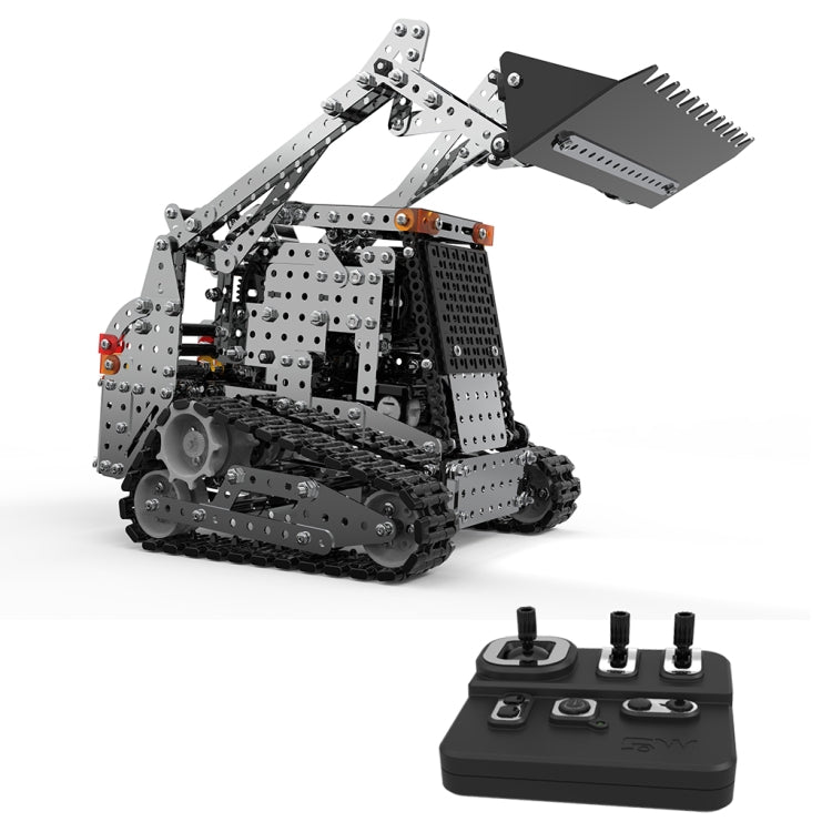 MoFun SW(RC)-008 2.4G Wireless Remote Control 10-channel Caterpillar Forklift Children DIY Stainless Steel Assembled Toy, SW(RC)-008