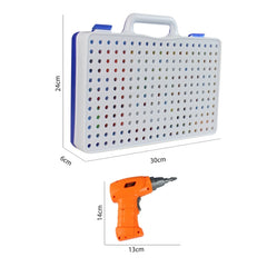 MoFun 608 237 PCS DIY Disassembly Screw Nut Electric Drill Jigsaw Puzzle Educational Toys with Nut Electric, 608 237 PCS