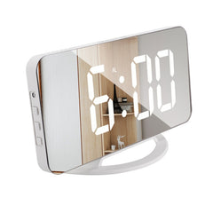 TS-8201-W Multifunctional LED Makeup Mirror Desk Clock Automatic Photosensitive Electronic Alarm
