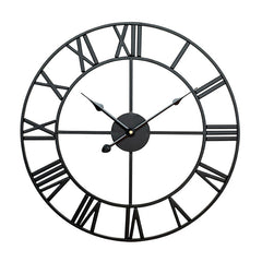 60cm Retro Living Room Iron Round Roman Numeral Mute Decorative Wall Clock, 60cm