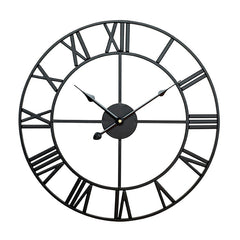 80cm Retro Living Room Iron Round Roman Numeral Mute Decorative Wall Clock, 80cm