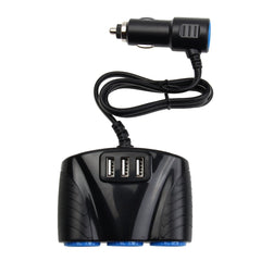 12-24V 3.1A 3 USB Ports & 3 Car Cigarette Lighter Sockets Car Charger, 12-24V 3.1A  With 23 USB