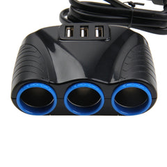 12-24V 3.1A 3 USB Ports & 3 Car Cigarette Lighter Sockets Car Charger, 12-24V 3.1A  With 23 USB