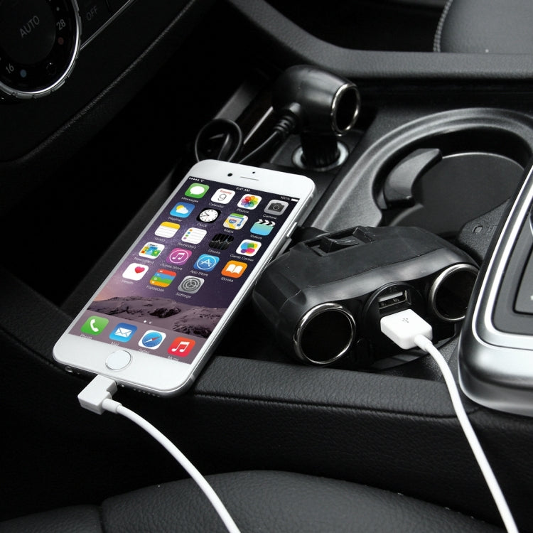 Olesson 2.1A / 1A Dual-USB Ports Car Cigarette Lighter Socket Car Charger, 1630