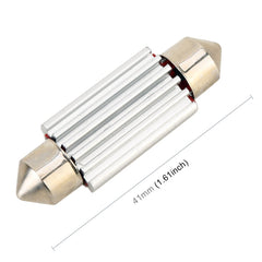 2 PCS DC 12V 2W 41MM 4014 Bicuspid Port No Decoding Car Dome Lamp LED Reading Light with 10 LED Lights, 41MM