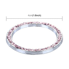 Universal Car Aluminum Steering Wheel Decoration Ring with Diamond For Start Stop Engine System, Universial