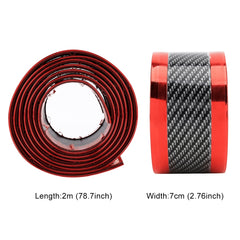 Universal Electroplate Carbon Fibre Car Door Threshold Decoration Strip Decorative Sticker, Size : 7CM x 2M, 7CM x 2M (Red), 7CM x 2M (Silver), 7CM x 2M (Gold)