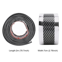 Universal Electroplate Carbon Fibre Car Door Threshold Decoration Strip Decorative Sticker, Size : 7CM x 2M, 7CM x 2M (Silver), 7CM x 2M (Gold), 7CM x 2M (Red)