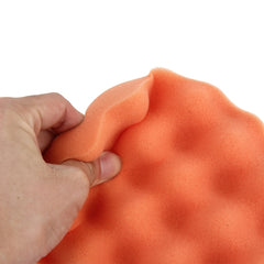 2 PCS Car Wax Sponge Round and Wavy Shape Sponge High-density Waxing Sponge，Size:15 x 15cm, 15 x 15cm