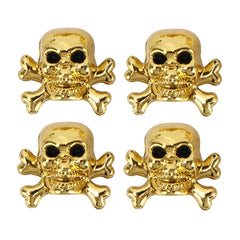 4 PCS Universal Skull Shape Gas Cap Mouthpiece Cover Gas Cap Tire Cap Car Motor Bicycle Tire Valve Caps, Skull Shape