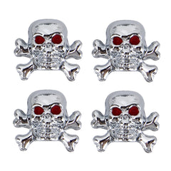 4 PCS Universal Skull Shape Gas Cap Mouthpiece Cover Gas Cap Tire Cap Car Motor Bicycle Tire Valve Caps, Skull Shape