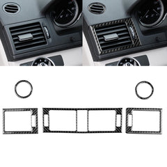 Car Carbon Fiber Air Outlet Ring + Intermediate Air Outlet + Side Air Outlet Panel Decorative Sticker for Mercedes-Benz W204 2007-2010, Air Outlet