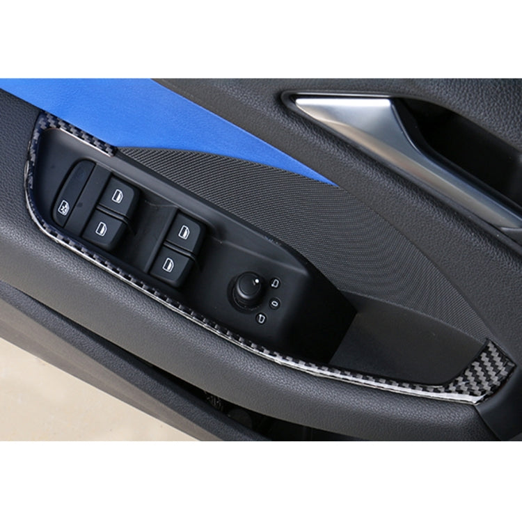 4 PCS Car Carbon Fiber Door Button Decorative Frame for Audi A3, Door Button