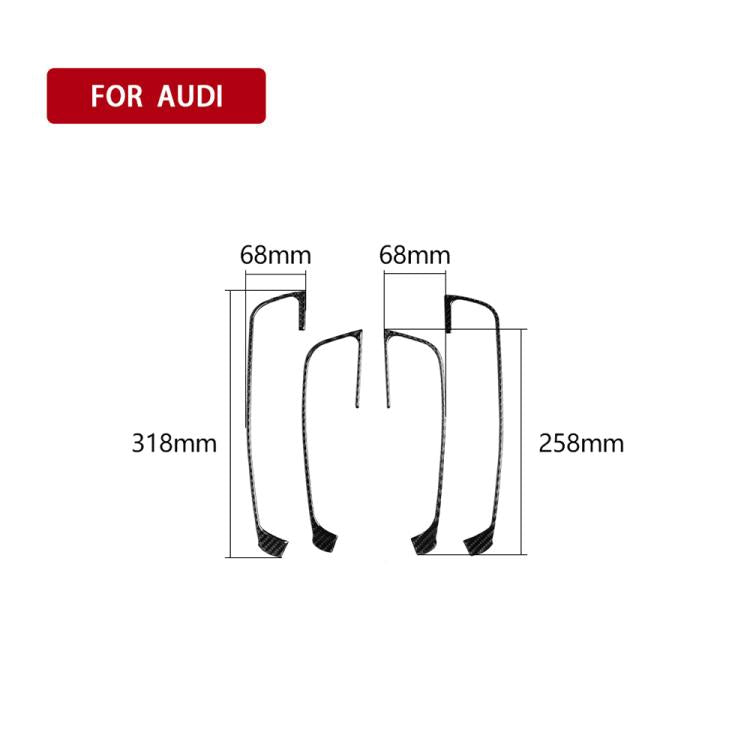 4 PCS Car Carbon Fiber Door Button Decorative Frame for Audi A3, Door Button