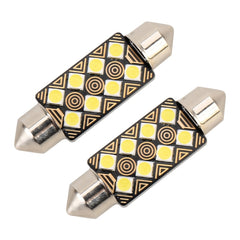 2 PCS 39mm DC12V / 1.5W / 6000K / 110LM 8LEDs SMD-3030 Car Reading Lamp Dome Light, with Decoder, 39mm