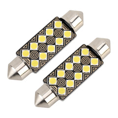 2 PCS 41mm DC12V / 1.5W / 6000K / 110LM 10LEDs SMD-3030 Car Reading Lamp Dome Light, with Decoder, 41mm