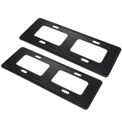 2 PCS Car License Plate Carbon Fiber Bracket Frame Holder Stand Mount(Black), Carbon Fiber
