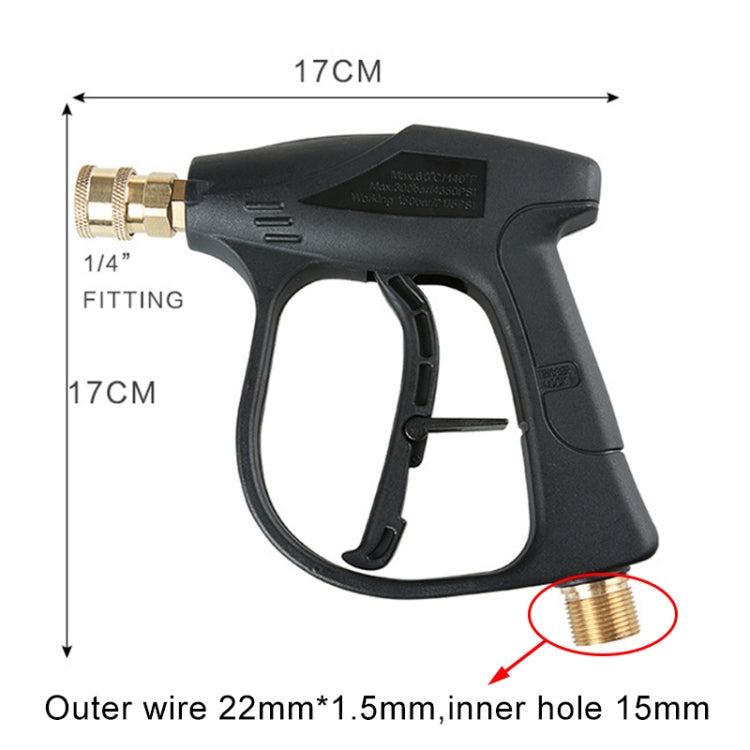 High Pressure Car Wash Foam Gun Soap Foamer Generator Water Sprayer Gun, Outer Wire: 22 x 1.5, Inner Hole: 15, Outer Wire: 22 x 1.5, Inner Hole: 15