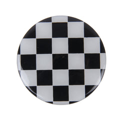 4 PCS White And Black Grid Metal Car Sticker Wheel Hub Caps Centre Cover Decoration, White Black Grid