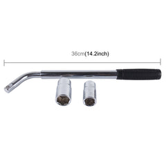 Telescoping Wheel Lug Wrench with Reversible 17mm & 19mm, 21mm & 23mm Socket Adapters And Extended Nonslip Handle from 14.4 inch to 20.5 inch, Telescoping 17mm&19mm 21mm&23mm