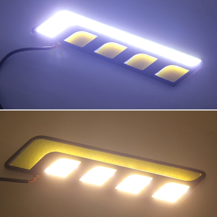 2 PCS DC 12V 10W 800LM 5500K Car DRL Daytime Running Lights Lamp,Cable Length:25cm(White Light + Yellow Light), Multi-Color+10W 800LM/5500K