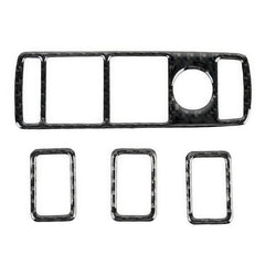 4 PCS Car Window Lift Panel Carbon Fiber Decorative Sticker for Mercedes-Benz W204 2007-2010, Window Lift Panel