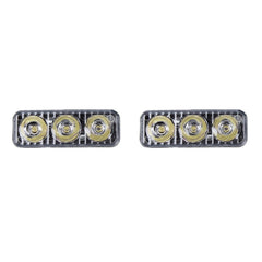 2 PCS DC 12V 6W 400 LM 6000K Tri Circular Car DRL Daytime Running White Lights Lamp, Cable Length: 50cm, DC 12V 6W 400 LM