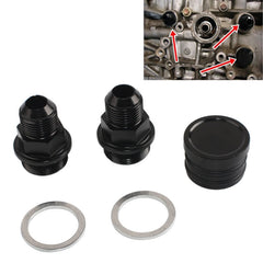 M28~10AN Black Engine Rear Block Breather Fitting Adapter for Honda Oil Catch Can B16 B18C, For Honda Oil Catch Can B16 B18C