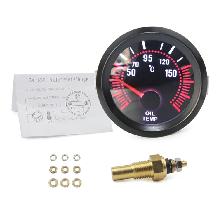 52mm 12V Universal Car Modified Oil Temperature Gauge, Oil Temperature Gauge