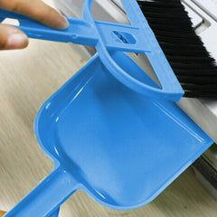 Mini Desktop Car Keyboard Sweep Cleaning Brush Small Broom Dustpan Set, 1  Set (Blue)