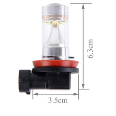 2 PCS H8/H11 30W 350 LM 6000K  White Light CREE 6 LED Car Fog Light Bulb, DC 12V, H8/H11