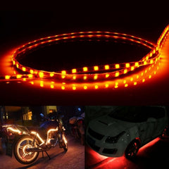 5 PCS Flow Style 45 LED 3528 SMD Waterproof Flexible Car Strip Light for Car Decoration, DC 12V, Length: 90cm, 90cm Yellow, 90cm Blue, 90cm Pink, 90cm Green, 90cm Ice blue, 90cm Red, 90cm White