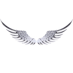 3D Angel Wing Metal Sticker Decal Auto Car Emblem Decal Decoration Color Silver, Angel Wing