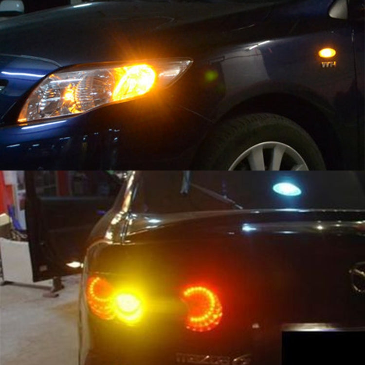 2 PCS 7440 5W 450LM 60LEDs DC 12V SMD-4014 Car Auto Brake Light Turn Signal Lights Car Source Set(White Light+Yellow Light), Cable Length: 40cm, 7440