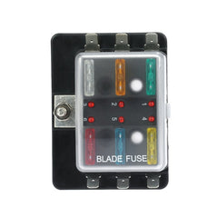 Universal 6 Way Fuse Box Block Fuse Holder Box Car Vehicle Circuit Automotive Blade Tool 6 Way Fuse Block, DC 10V-32V, 6 Way Fuse Box