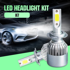 2pcs H7 18W 1800LM 6000K Waterproof IP68 Car Auto LED Headlight with 2 COB LED Lamps, DC 9-36V, H7