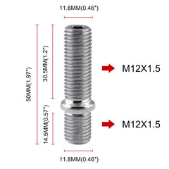 20 PCS 5cm Universal Car Modification Extended Wheels Stud Conversion M12x1.5 to M12x1.5 Screw Adapter LN032 LN033 LN044, 5cm M12x1.5 to M12x1.5