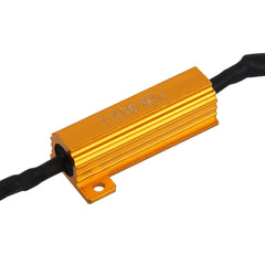 2 PCS H4 Car Canbus Error Canceller Decoder Load Resistor LED 50W 8 Ohm No Blinking Decoder Heat Resistance Aluminum Case Heat Sink High Power Metal Shell Resistance, H4