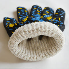 Silicone Cotton Microwave Kitchen Cooking Protective Gloves, High Temperature Resistance: 500 Degree C, Length: 32cm, Deyan, Deyan Red Stripe