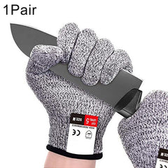 A Pair Cut-resistant Gardening Gloves HPPE Food-grade 5-Level Anti-cutting Anti-wear Safety Working Gloves, Size: S, Length: 20cm, Size: S/Black, Size: S/White