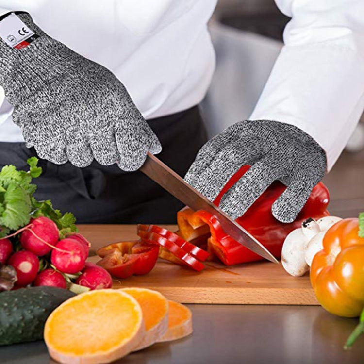 A Pair Cut-resistant Gardening Gloves HPPE Food-grade 5-Level Anti-cutting Anti-wear Safety Working Gloves, Size: M, Length: 22cm, Size: M/Black, Size: M/White