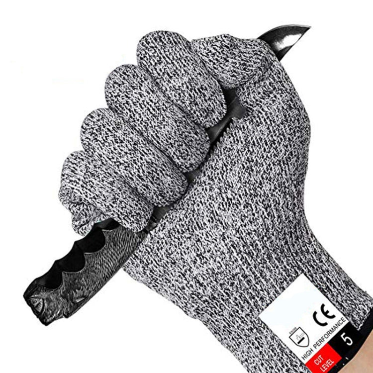 A Pair Cut-resistant Gardening Gloves HPPE Food-grade 5-Level Anti-cutting Anti-wear Safety Working Gloves, Size: L, Length: 24cm, Size: L/Black, Size: L/White