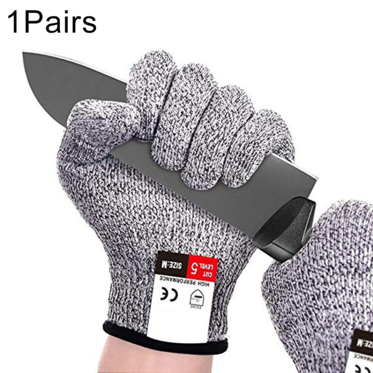 A Pair Cut-resistant Gardening Gloves HPPE Food-grade 5-Level Anti-cutting Anti-wear Safety Working Gloves, Size: XL, Length: 26cm, Size: XL/Black, Size: XL/White