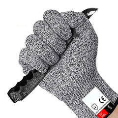 A Pair Cut-resistant Gardening Gloves HPPE Food-grade 5-Level Anti-cutting Anti-wear Safety Working Gloves, Size: XL, Length: 26cm, Size: XL/Black, Size: XL/White
