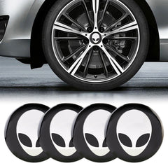 4 PCS Car-Styling Alien Pattern Metal Wheel Hub Decorative Sticker, Diameter: 5.8cm, Alien Pattern